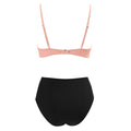 SUUKSESS Women Twist High Waisted Bikini Push Up Two Piece Swimsuits Sexy Bathing Suits (Pink Black, M)