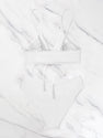 Meetall White High Cut Leg Rise Cute Cheeky Bikini Set Swimsuits for Women Sexy String Bathing Suits Two Piece Size XS