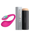 LOVENSE Lush 4 Remote Control Wearable G-spot Egg Vibrator for Women+LOVENSE Solace Pro Automatic Male Masturbator,Thrusting Blowjob Machine