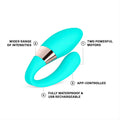 LELO TIANI Harmony Sex Toys for Couples Controlled by The App with 2 Synced Motors with 10 Settings, Sex Products for Adult Couples, Womens Vibrator, Remote Control Vibrator, Aqua