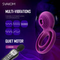 SVAKOM APP Remote Heating Tongue-Shaped Wearable Panty Vibrators with Detachable Finger Sleeve + SVAKOM Couples Ring Vibrating Dual Penis Rings Male Adult Sensory Toys