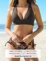 CUPSHE Bikini Sets for Women Two Piece Swimsuit V Neck Triangle Top Wide Straps Cross Back Lace up Mid Rise, S