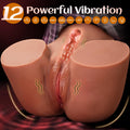 BIG SHOCKED 12 Vibrating Sex Doll, Male Sex Toy for Men Automatic Male Masturbator Mens Sex Dolls Electric Penis Pump Pocket Pussy Stroker Sex Toys Adult Toys 3D Lifelike Butt Vagina Anal