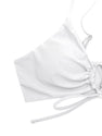 Meetall White High Cut Leg Rise Cute Cheeky Bikini Set Swimsuits for Women Sexy String Bathing Suits Two Piece Size XS