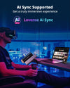LOVENSE Solace Pro Automatic Male Masturbator Thrusting Blowjob Machine with Immersive AI/VR Experience + LOVENSE Domi 2 Wand Massager Vibrator for Women Men Couple Play