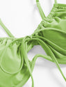 ZAFUL Women High Cut Bikini Sets String Sexy Swimsuit Two Piece Underwire Bathing Suit Brazilian Cheeky Cut Out Cute Swimwear Grass Green M