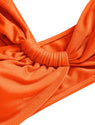 ZAFUL Women's One Shoulder Bikini Twisted Ruched High Cut Bandeau Bikini Set Two Piece Swimsuit (1-Orange, S)