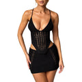 Beach Women's Solid Color Sexy Knitted Beach Bikini Swimming
