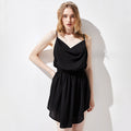 New Strap V Collar Waist Beach Resort Sand Suspender Backless Dress
