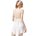 New Strap V Collar Waist Beach Resort Sand Suspender Backless Dress